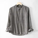 New Mens Ramie Minimalist Casual Shirt