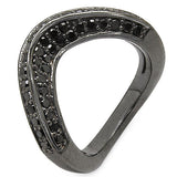 1.02 Carat Genuine Black Diamond .925 Sterling Silver Ring