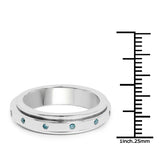 0.14 Carat Genuine Blue Diamond .925 Sterling Silver Ring