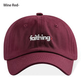 Religious Christian Faithing Letter Embroidery Black Vintage Casual Unisex Baseball Cap