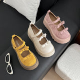 Round Headed Retro Brown British Style Thick Soled Small Leather Shoes For Women 2025 New Spring And Autumn Matching Skirt Mary Jane Single Shoes