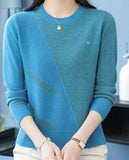Womens Crew-neck Pullover Knit Top