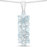 9.88 Carat Genuine Blue Topaz .925 Sterling Silver 3 Piece Jewelry Set (Ring, Earrings, and Pendant w/ Chain)