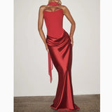 Fashionable Sexy Figure-hugging Dress With Fluttering Ribbons