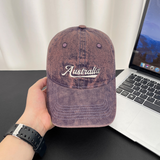 Monochromatic Individuality Frayed Letter Embroidery Washed-out Vintage Trend Fashion Holey Brim Baseball Cap Street Travel