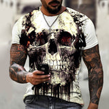 European And American Summer Dark Horror Skull 3D-Printed Mens Short-Sleeve T-Shirt