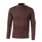 Mens Stylish Turtleneck Versatile And Slim-fit With Long Sleeves