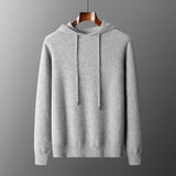 Men's Solid Color Casual Hooded Knitted Sweatshirt Long Pants Set