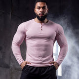 Muscle-fit Sporty-casual Half-button-down Long-sleeve