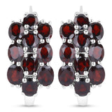 10.40 Carat Genuine Garnet .925 Sterling Silver 3 Piece Jewelry Set (Ring, Earrings, and Pendant w/ Chain)