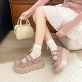 Round Headed Retro Brown British Style Thick Soled Small Leather Shoes For Women 2025 New Spring And Autumn Matching Skirt Mary Jane Single Shoes