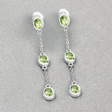 2.10 Carat Genuine Peridot .925 Sterling Silver Earrings
