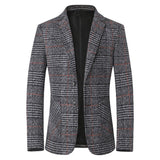 Mid-age Mens Suit Dad-style Casual Single-breasted Blazer