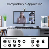 2K HD Webcam with Built-In 18 LED Adjustable Ring Light and Microphone