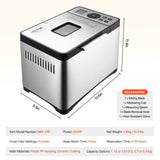 2LB 19-in-1 Bread Maker Automatic Compact Dough Machine Nonstick 3 Crust Colors