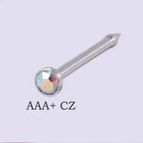 2mm Gold White Diamond Disposable Safe Nose Ear Nail Punch
