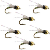 Beadhead Olive 3 Dollar Dip Serendipity Nymph - 6 Flies Size 18