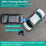 3 Channel Dash Cam Front Inside Rear Vehicle Driving Recorder Car DVR with 32G MMC Card G Sensor Motion Detection Parking Monitor Loop Recording