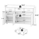 3 Drawer Sideboard Buffet Storage Cabinet