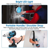 3-In-1 Cordless Electric Impact Wrench Drill Screwdriver with Brushless Motor Max 3450RPM Variable Speed