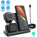 3-in-1 Fast Wireless Charger for Qi-enable Phones, Earphones and Watches