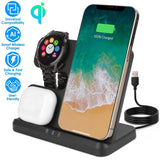 3-in-1 Fast Wireless Charger for Qi-enable Phones, Earphones and Watches