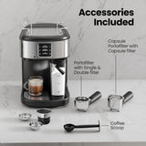 3 in 1 Professional Espresso Maker with Dual Heating System & Capsule Compatible CM8011
