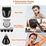 3-in-1 Rechargeable Hair Clipper Cordless Hair Trimmer Shaver