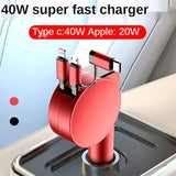 3-in-1 Retractable Car Phone Charger