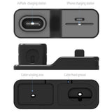 3-in-1 Silicone Charging Station Dock for Apple Watch AirPods and iPhone + 2 Lightning Cables