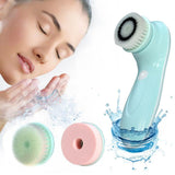 3-in-1 USB Rechargeable Facial Cleansing Brush Set Soft Scrubber Face Exfoliating
