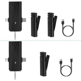 3-in-1 Wireless Clip On Microphone Omnidirectional Noise Reduction Plug