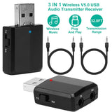3-in-1 Wireless V5.0 USB Audio Transmitter Receiver