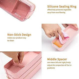 3-Layer Stackable Bento Box Japanese Lunch Box Kit with Spoon & Fork