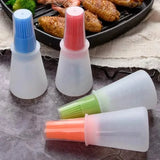 3-Pack: 2.2oz Silicone BBQ Oil Bottle Brush with Flat-Bottom Design