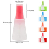 3-Pack: 2.2oz Silicone BBQ Oil Bottle Brush with Flat-Bottom Design