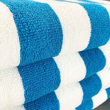 3-Pack: 30" x 60" Ultra-Soft 100% Cotton Striped Pool Cabana Hotel Beach Towels