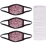 3-Pack: Adult Cotton Reusable Face Masks with 10 Filters