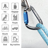 3-Pack: Auto Locking Rock Climbing Carabiner Clips Heavy Duty Caribeaners D-Shaped