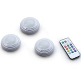 3-Pack: Bright Basics Color Changing Wireless LED Puck Lights w/ Remote Control