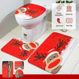 3-Pack: Christmas Bathroom Rugs Set