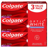 3-Pack: Colgate Optic White Advanced Teeth Whitening Toothpaste