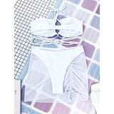 3-Pack: Criss Cross Halter Bikini Swimsuit & Beach Skirt