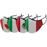 3-Pack: Double Layer Washable and Reusable Flag Masks With Adjustable Loop
