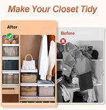 3-Pack: Foldable Storage Bin with Lid Stackable Plastic Closet Organizer