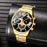3-Pack: Luxury Men's Quartz Watch Set with Precision Time Scale