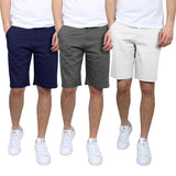 3-Pack: Men's 5-Pocket Flat-Front Slim-Fit Stretch Chino Shorts