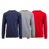 3-Pack: Men's Crew Neck Long Sleeve Classic Tee