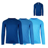 3-Pack: Men's Moisture Wicking Long Sleeve Performance Tagless Tee
