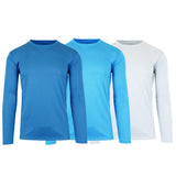 3-Pack: Men's Moisture Wicking Long Sleeve Performance Tagless Tee